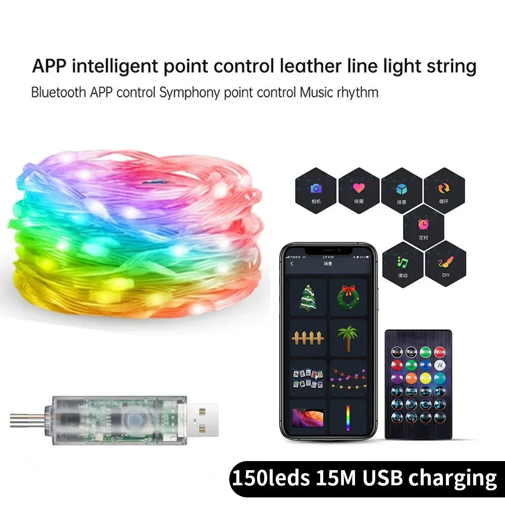 Guirlande Lumineuse Féérique RGB Intelligente avec Contrôle par Application