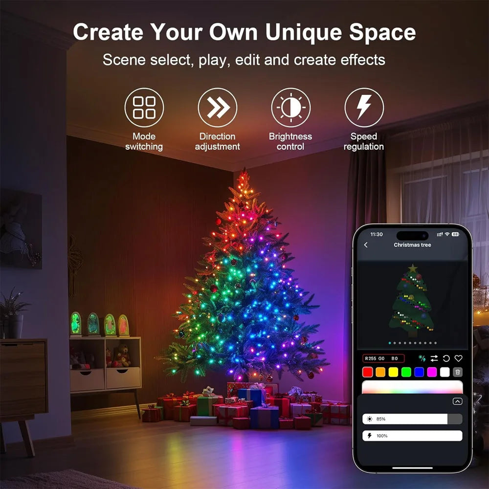 Guirlande Lumineuse Féérique RGB Intelligente avec Contrôle par Application