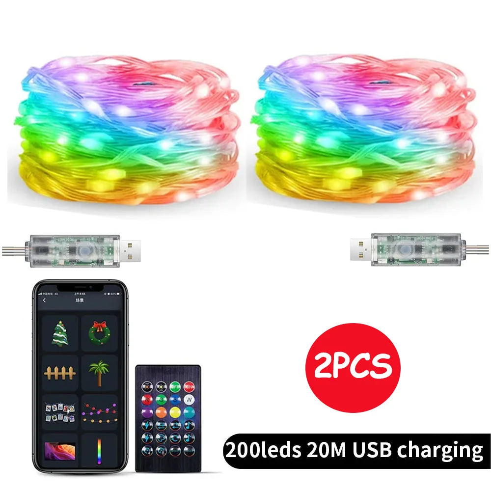 Guirlande Lumineuse Féérique RGB Intelligente avec Contrôle par Application